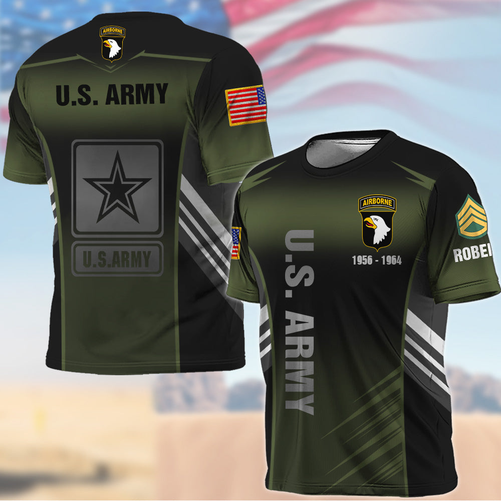 Personalized All Over Print Shirt Custom Shirt For Veteran Available All Military Branch Gift For Veteran Dad, Grandpa K1702 Trhn