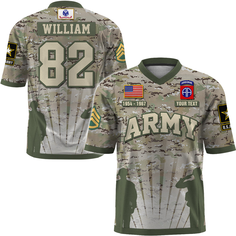 US Military Football Jersey Custom All Branches Rank Division Name For Military Retirement Veteran Dad Grandpa K1702 Trhn