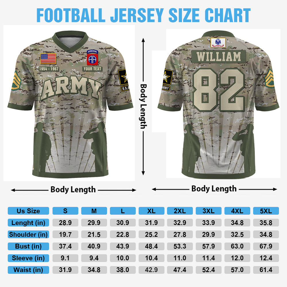 US Military Football Jersey Custom All Branches Rank Division Name For Military Retirement Veteran Dad Grandpa K1702 Trhn