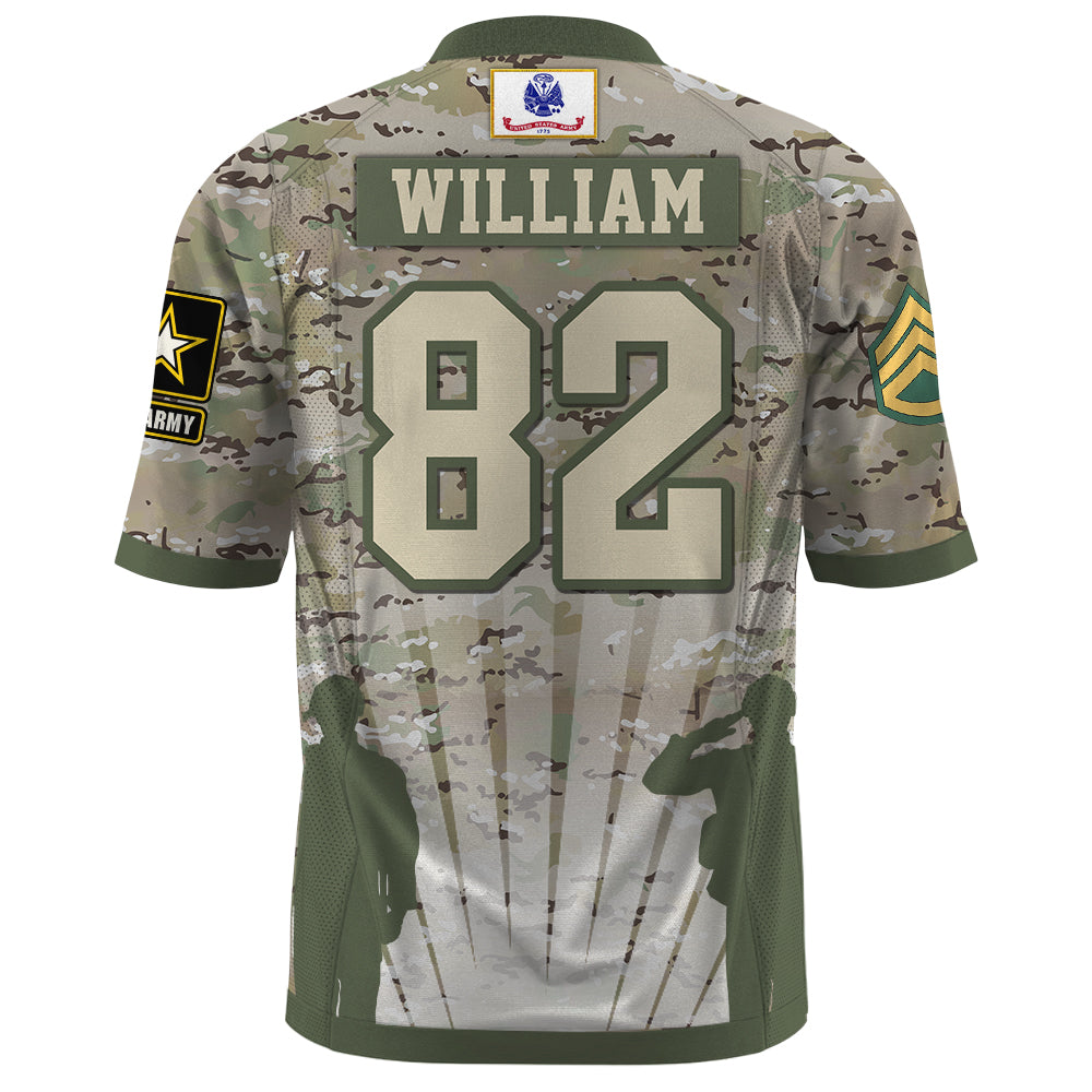 US Military Football Jersey Custom All Branches Rank Division Name For Military Retirement Veteran Dad Grandpa K1702 Trhn
