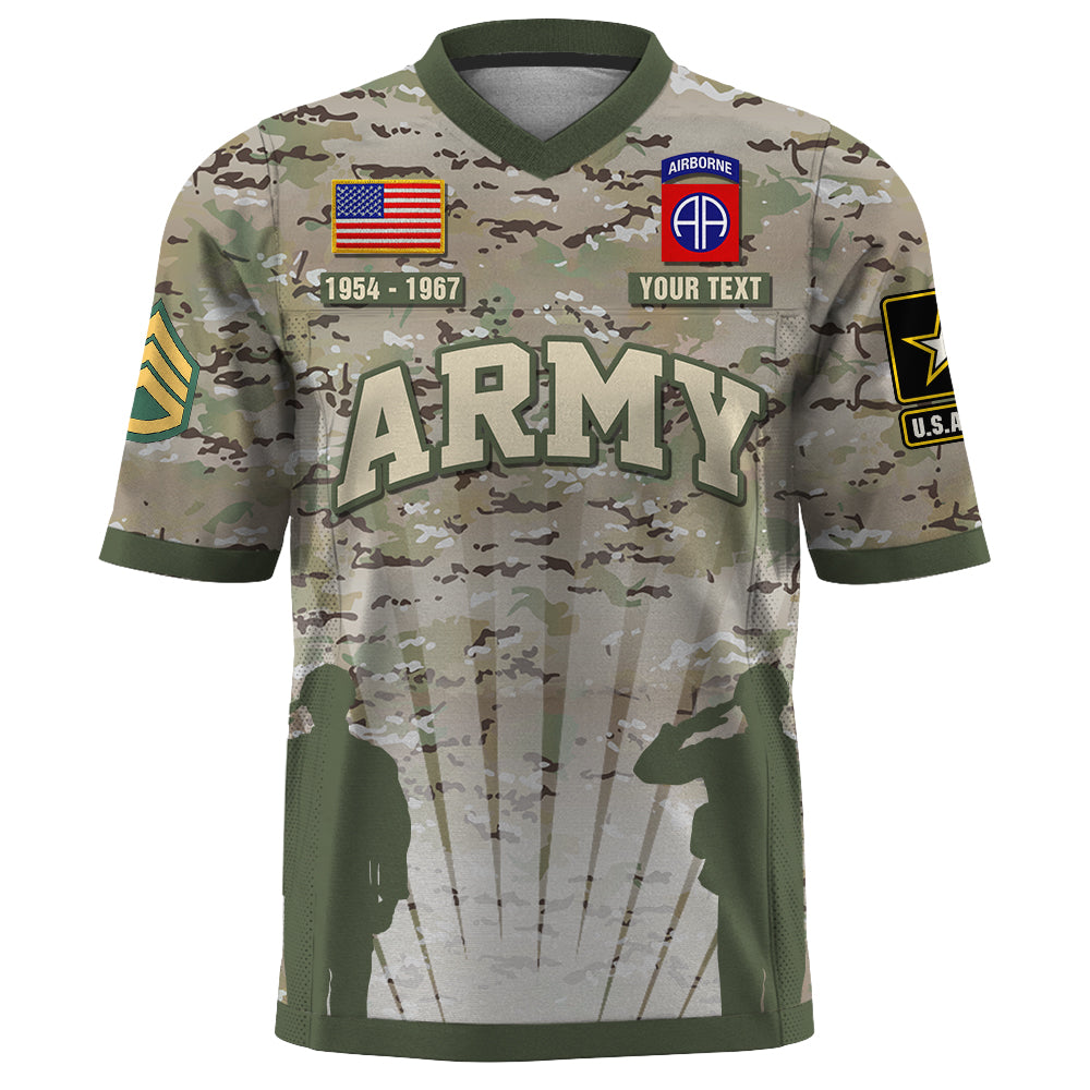 US Military Football Jersey Custom All Branches Rank Division Name For Military Retirement Veteran Dad Grandpa K1702 Trhn