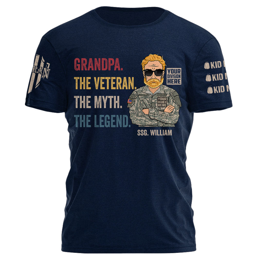 Dad The Veteran The Myth The Legend Personalized Shirt Gift For Veterans K1702