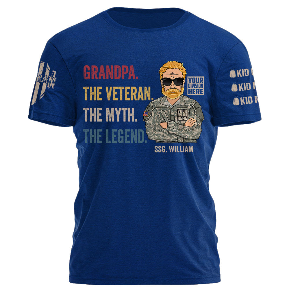 Dad The Veteran The Myth The Legend Personalized Shirt Gift For Veterans K1702