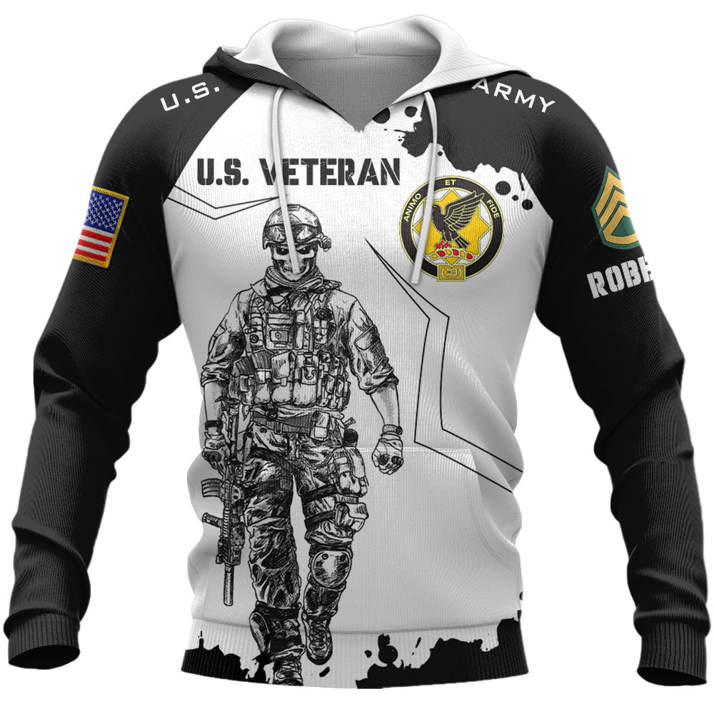 Custom Division Rank All Branches Of Service All Over Print Shirt For Soldier Veteran K1702 Trhn