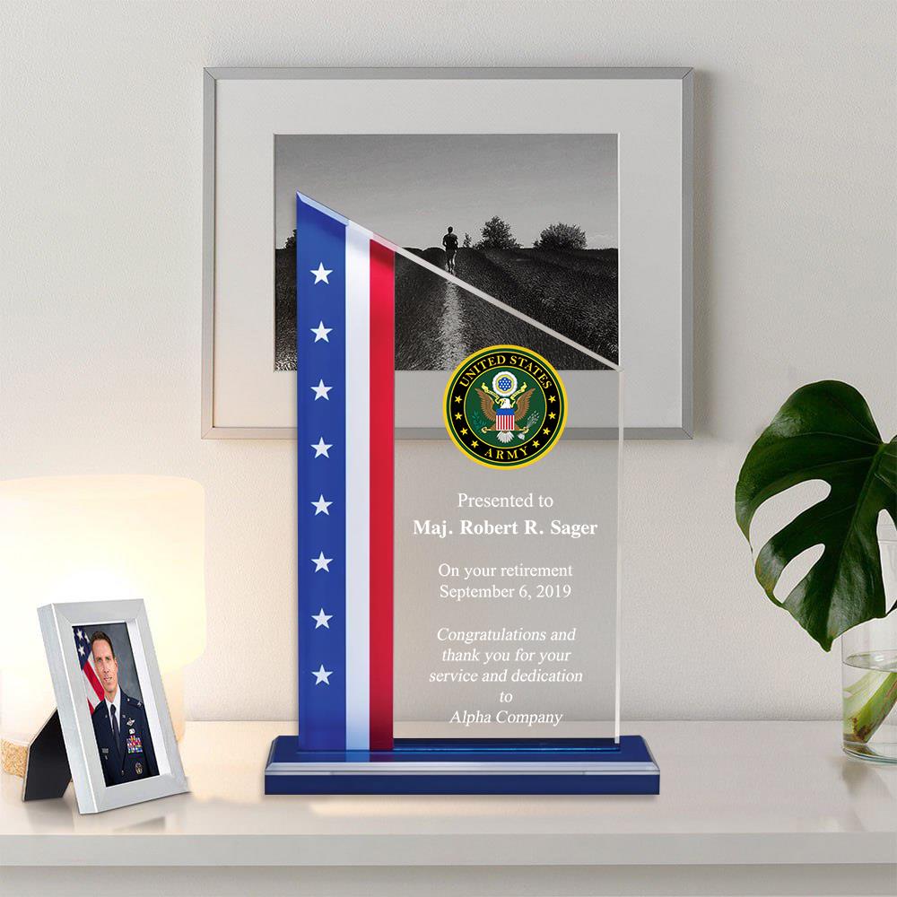 Custom Acrylic Block Plaque Proudly Honoring Those Who Served Gift For Veteran Gift Military Retirement Gifts K1702 Trhn