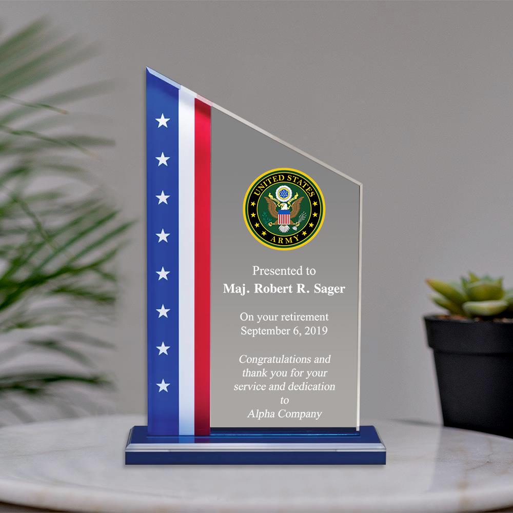Custom Acrylic Block Plaque Proudly Honoring Those Who Served Gift For Veteran Gift Military Retirement Gifts K1702 Trhn