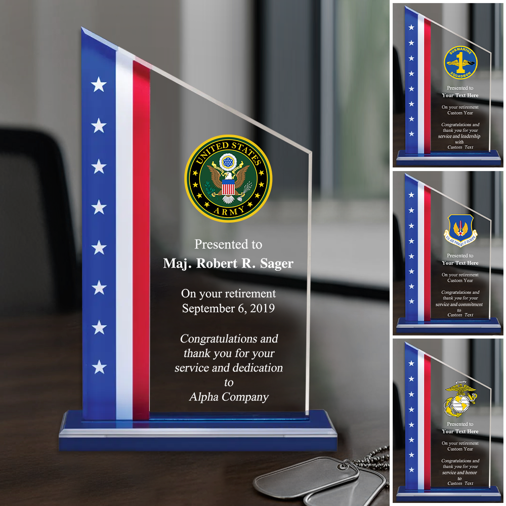 Custom Acrylic Block Plaque Proudly Honoring Those Who Served Gift For Veteran Gift Military Retirement Gifts K1702 Trhn