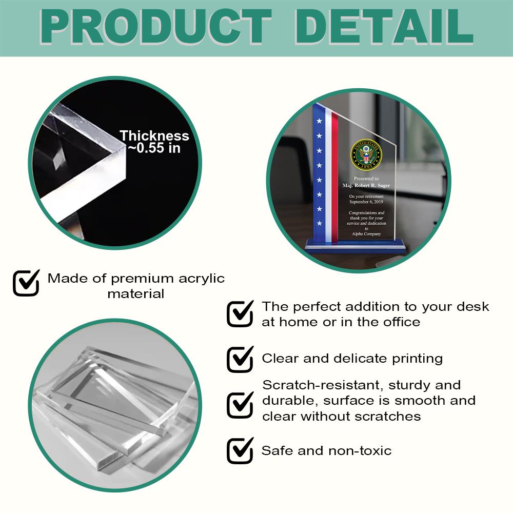 Custom Acrylic Block Plaque Proudly Honoring Those Who Served Gift For Veteran Gift Military Retirement Gifts K1702 Trhn