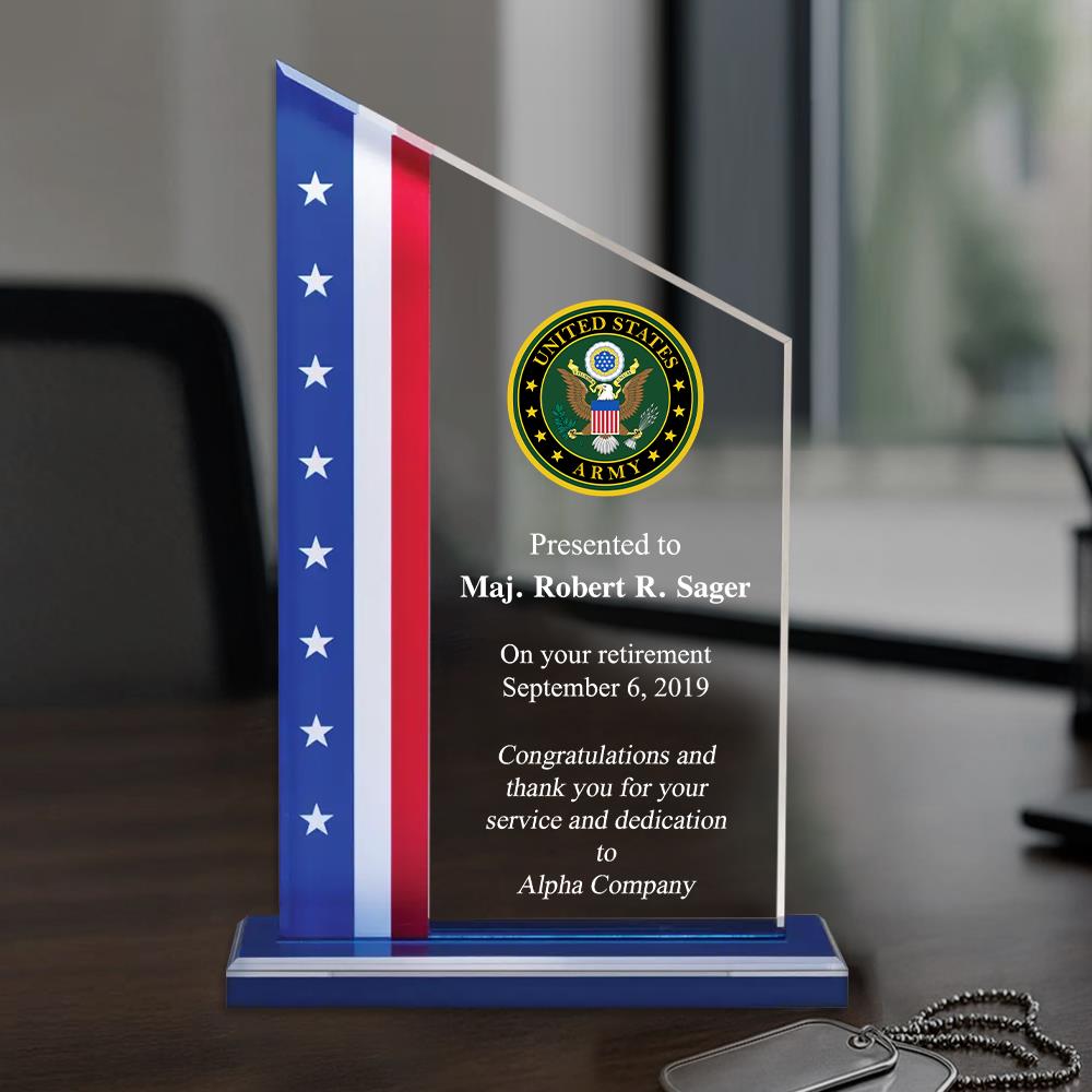 Custom Acrylic Block Plaque Proudly Honoring Those Who Served Gift For Veteran Gift Military Retirement Gifts K1702 Trhn