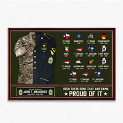 U.S. Military Shadow Boxes Camouflage Uniform Custom Military Base Personalized Poster Canvas For Military Veteran K1702 Trhn