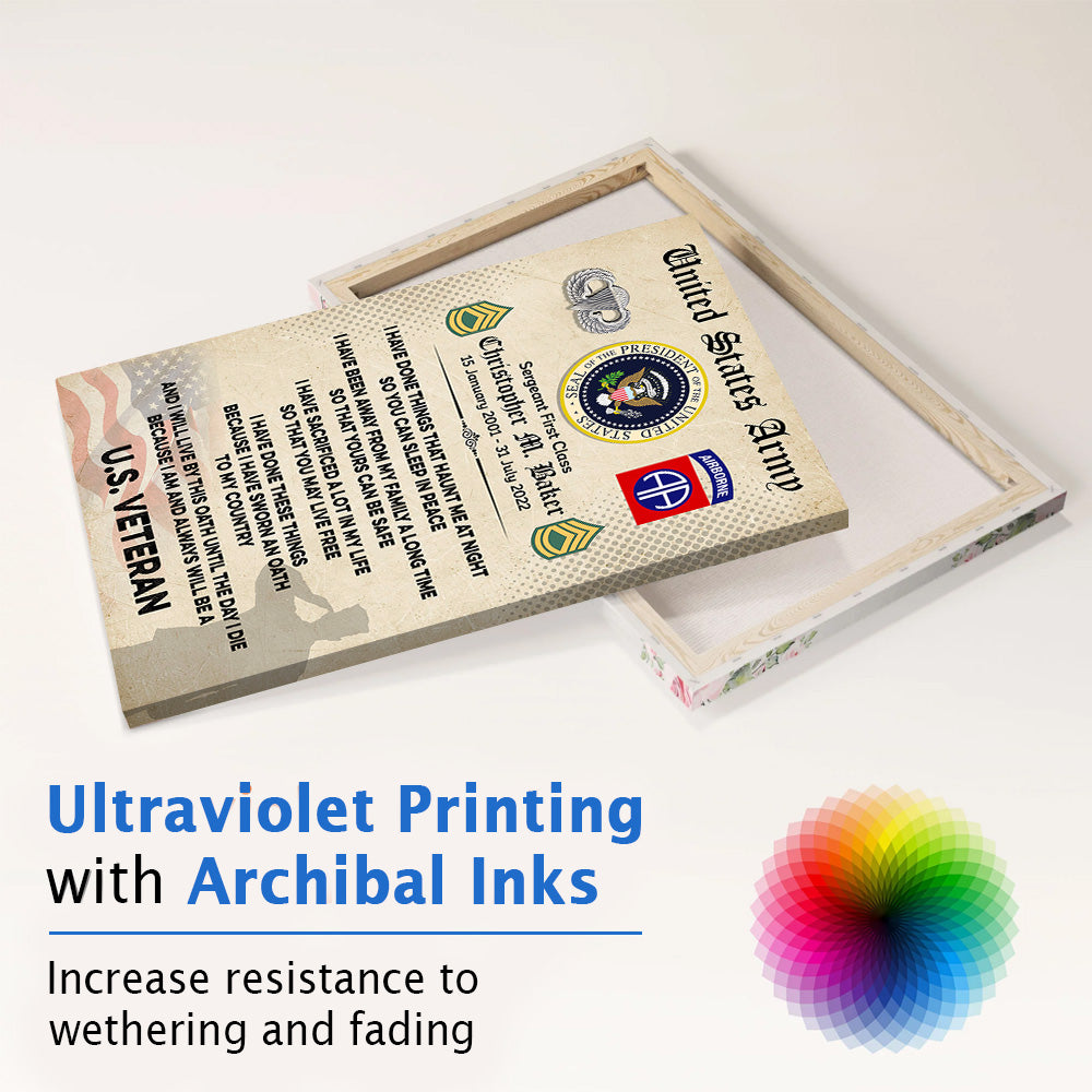 Personalized Poster Canvas Veteran Custom All Military Branches I Am And Always Be A U.S. Veteran Personalized Gift For Veteran K1702 Trhn