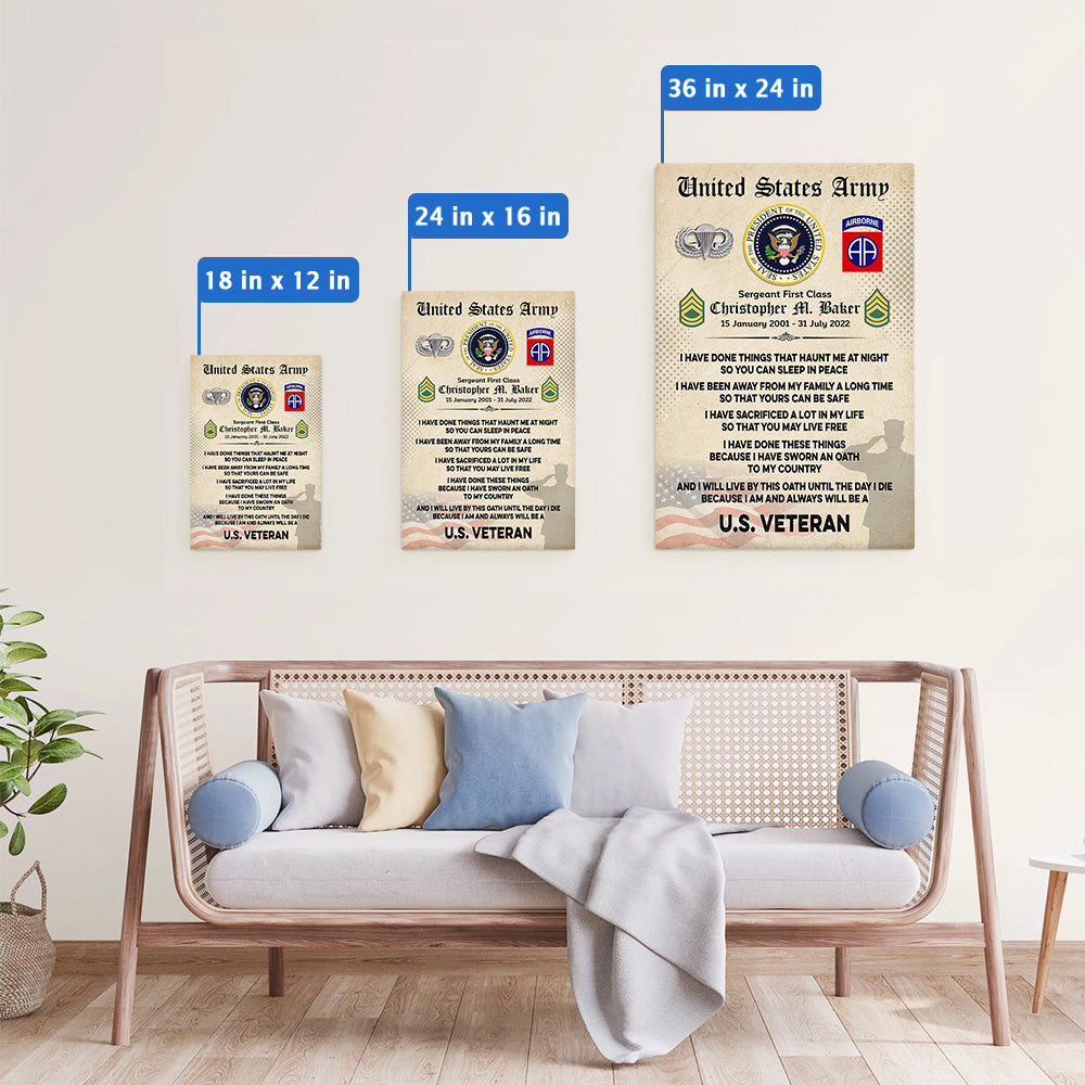 Personalized Poster Canvas Veteran Custom All Military Branches I Am And Always Be A U.S. Veteran Personalized Gift For Veteran K1702 Trhn