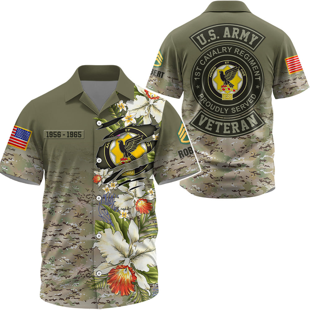 Custom Hawaiian shirt US Military Veteran Available All Military Branch Gift For Veteran Soldier All Over Print Shirt K1702 Trhn