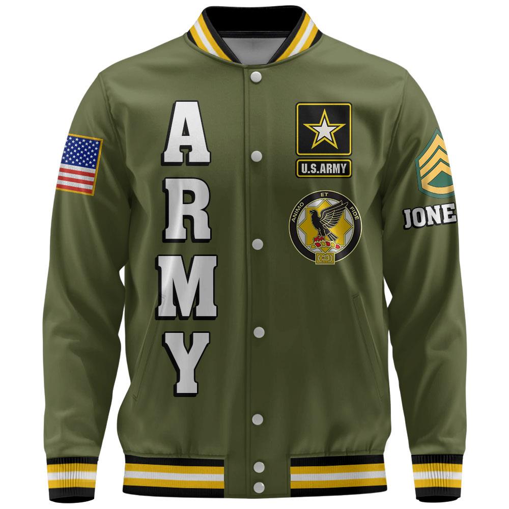 US Military Baseball Jackets Custom All Branches Rank Division Name For Military Retirement Veteran Dad Grandpa K1702 Trhn