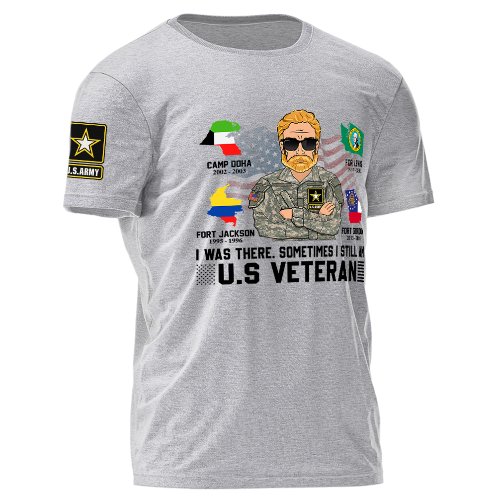 U.S Veteran Custom Shirt Proudly Served Military Base Personalized Gift K1702