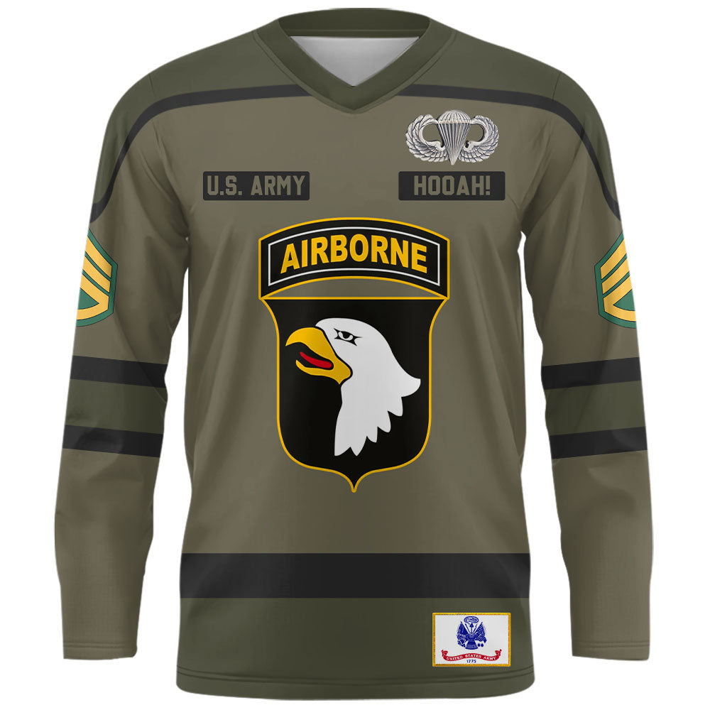 Personalized Hockey Jersey Military Shirt Gift For Veteran Soldier K1702 Trhn
