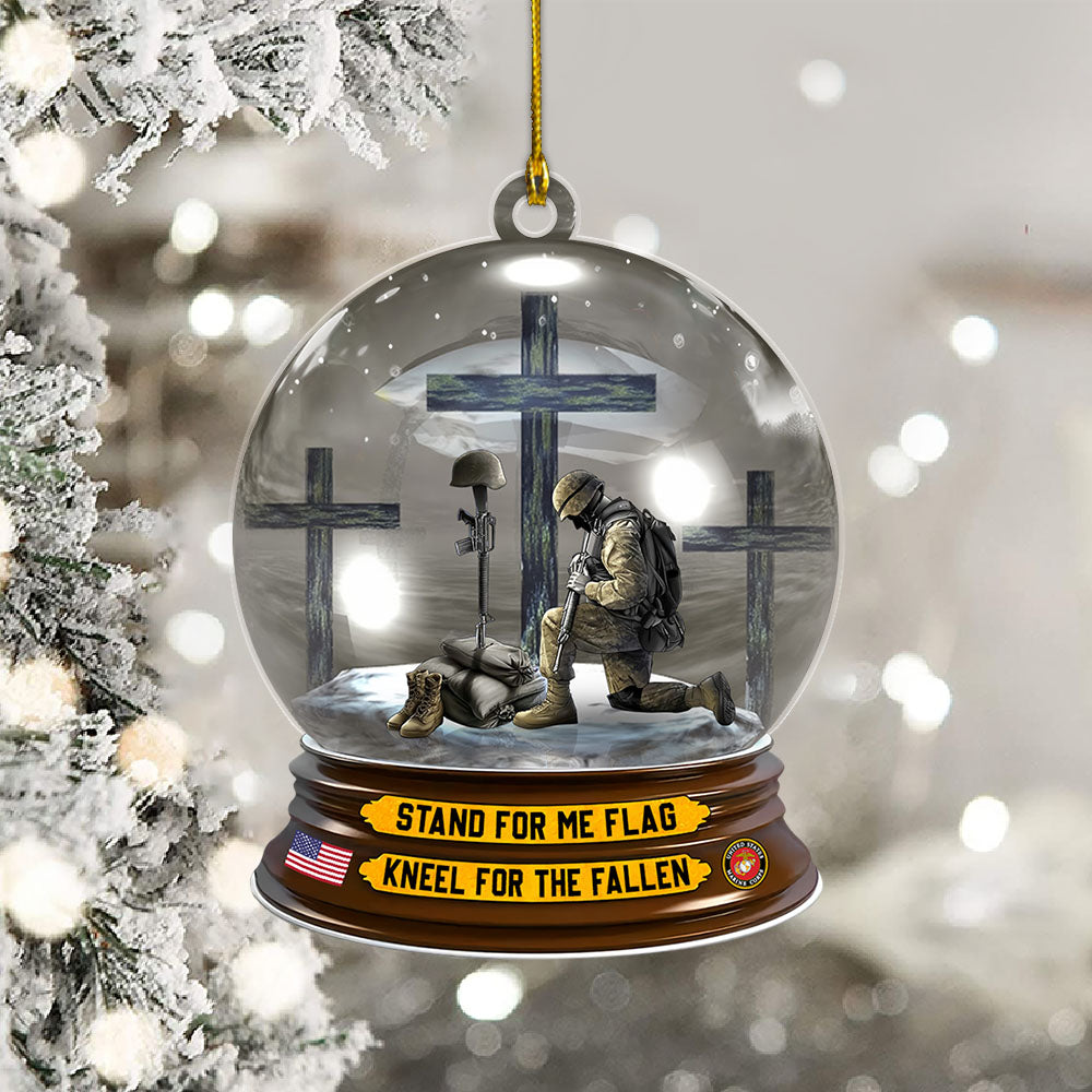 U.S. Veteran American Veteran Knee Croos Christmas Ornament Custom With Branch K1702