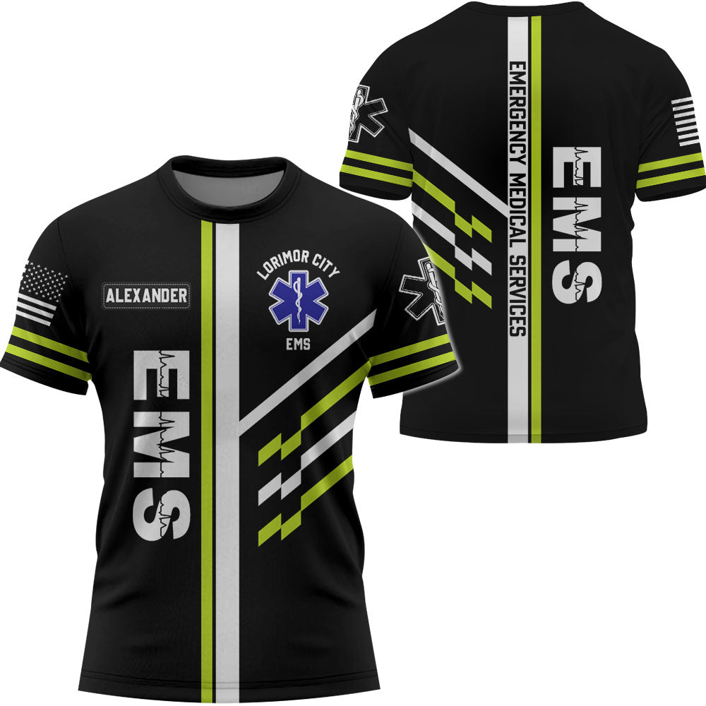 Personalized Shirt Emt Ems Firefighter Personalization Rescue All Over Print Shirt K1702 Trhn