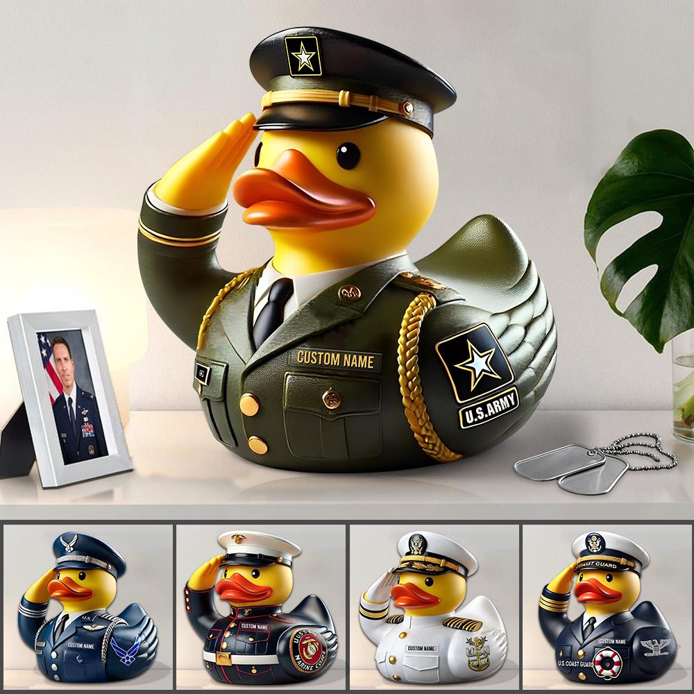 Veteran Tribute Duck  Acrylic Block Decoration Uniform, Veteran Ducks for Jeeps Ducking, Veterans Day Gifts and Decorations K1702 Trhn