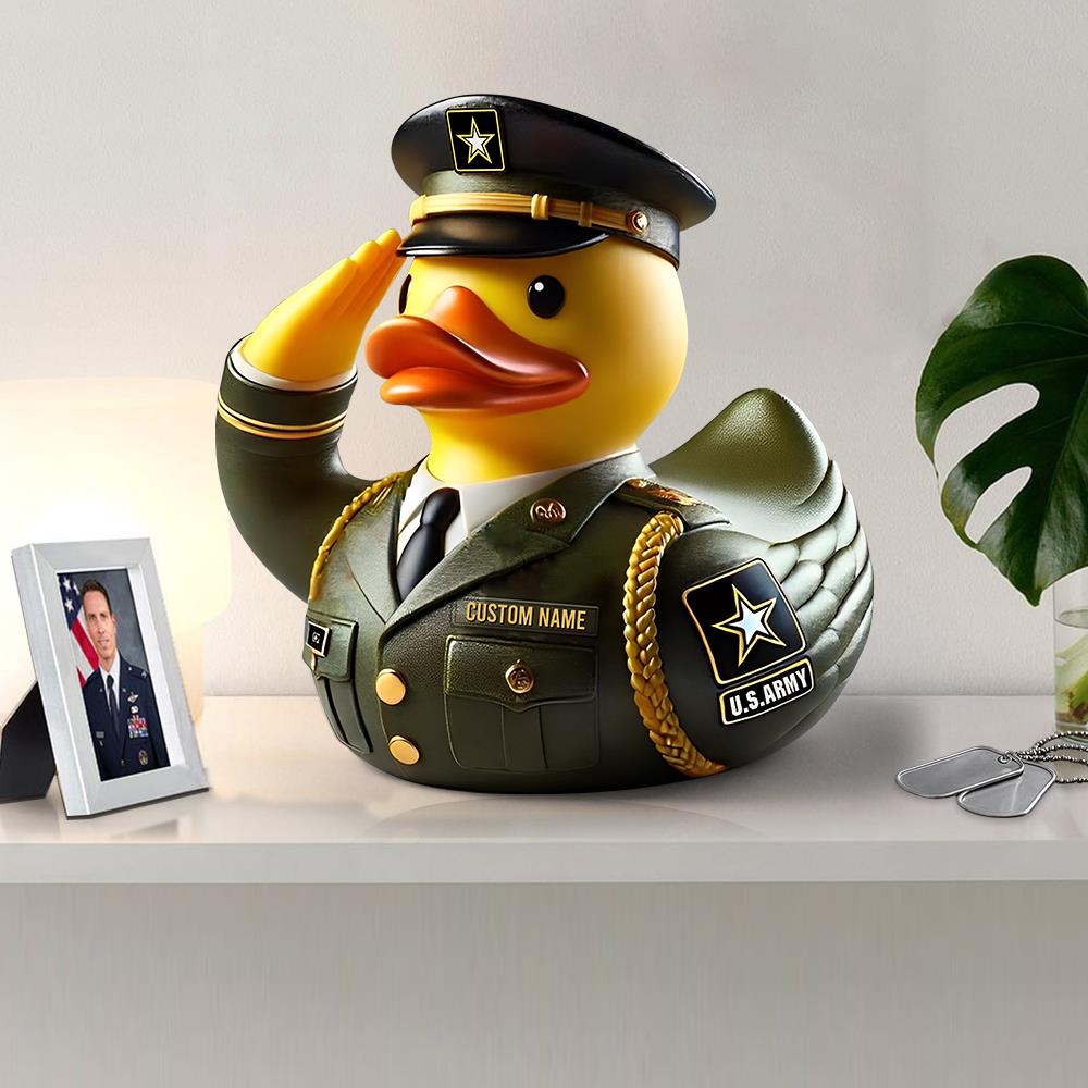 Veteran Tribute Duck  Acrylic Block Decoration Uniform, Veteran Ducks for Jeeps Ducking, Veterans Day Gifts and Decorations K1702 Trhn