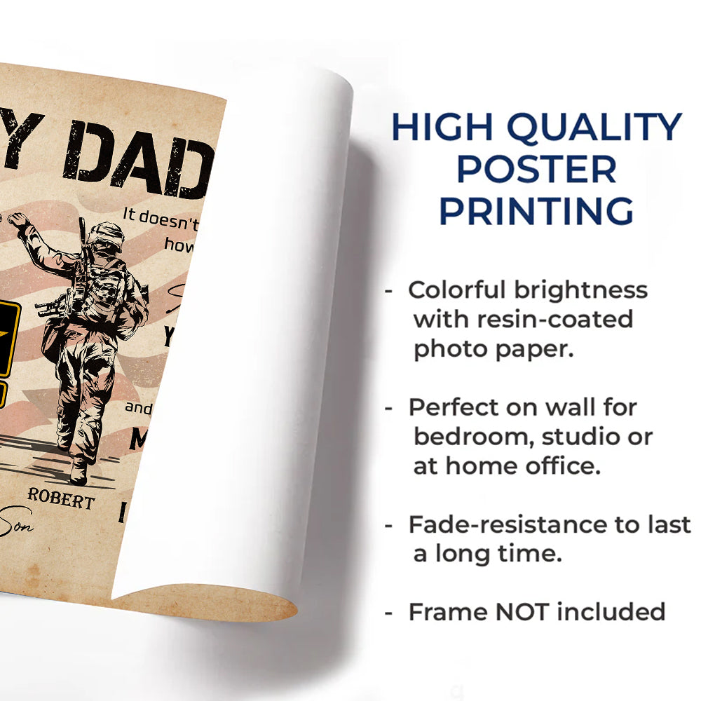Personalized Poster And Canvas Veteran Soldier To My Dad I Know It is Not Easy For A Man To Raise A Child Son Gift For Veteran Dad Grandpa K1702 Trhn