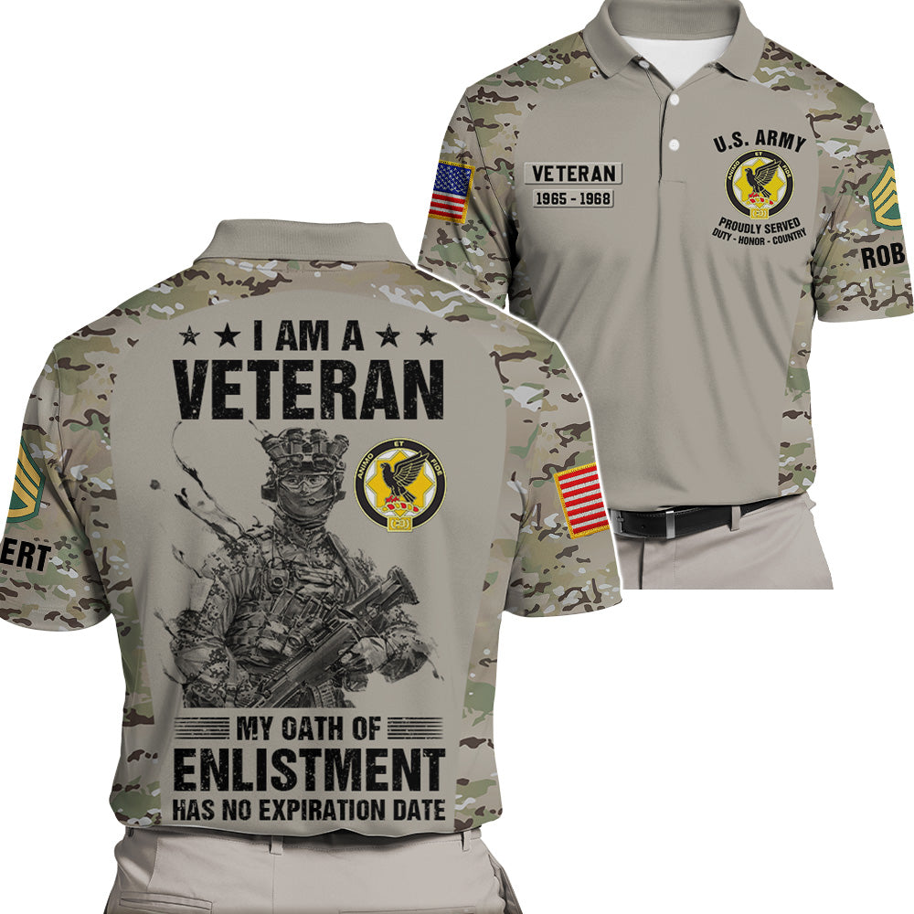 Custom Veteran Shirt I Am A Veteran My Oath of Enlistment Has No Expiration Date Custom All Military Branches Gift For Veterans K1702 Trhn