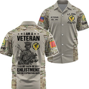 Custom Veteran Shirt I Am A Veteran My Oath of Enlistment Has No Expiration Date Custom All Military Branches Gift For Veterans K1702 Trhn
