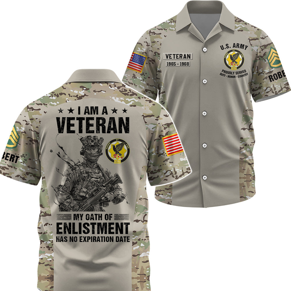 Custom Veteran Shirt I Am A Veteran My Oath of Enlistment Has No Expiration Date Custom All Military Branches Gift For Veterans K1702 Trhn