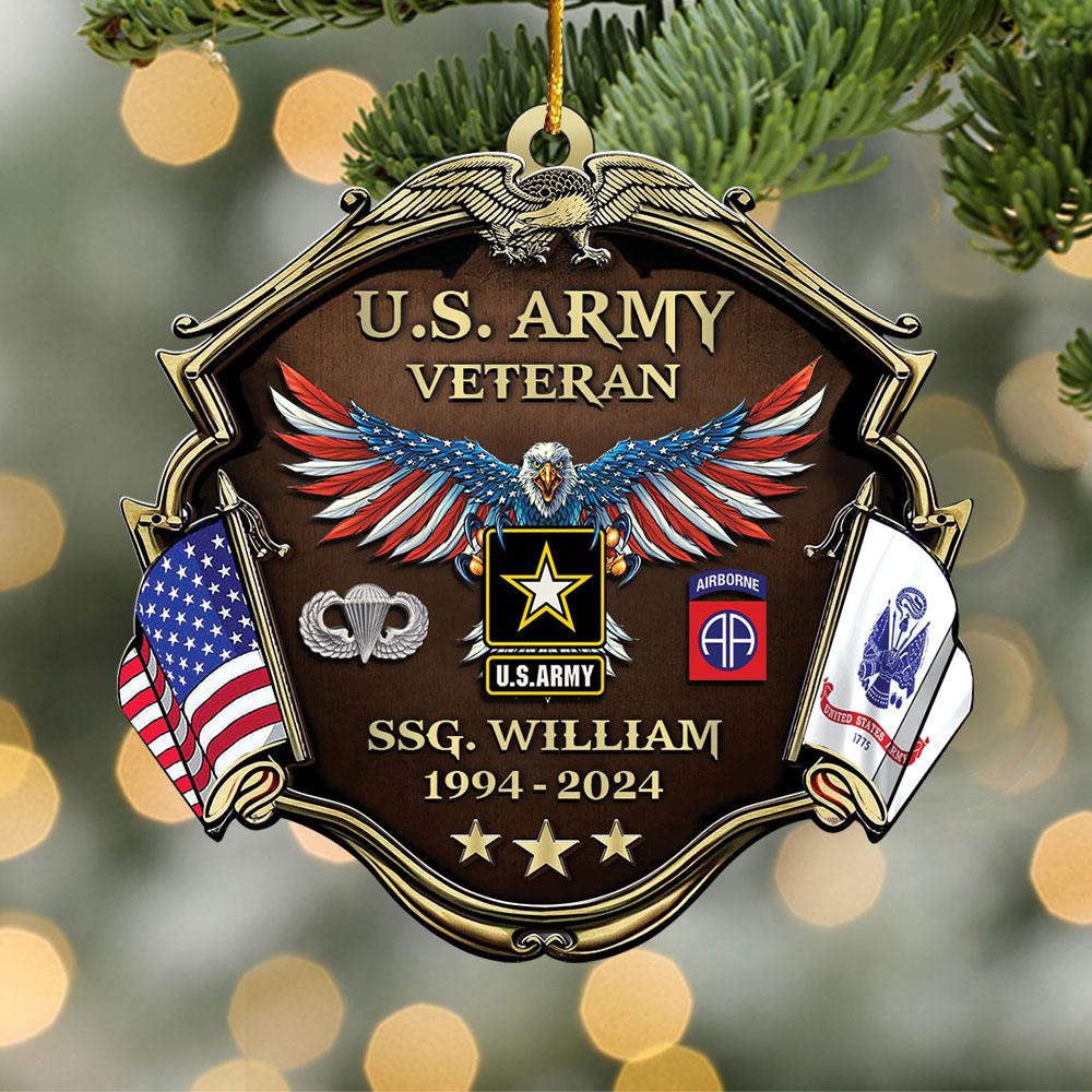 Custom Ornament Christmas Veteran Avalibel US Military Branches Acrylic Ornament Gift For Veterans K1702