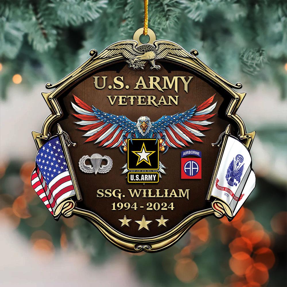 Custom Ornament Christmas Veteran Avalibel US Military Branches Acrylic Ornament Gift For Veterans K1702