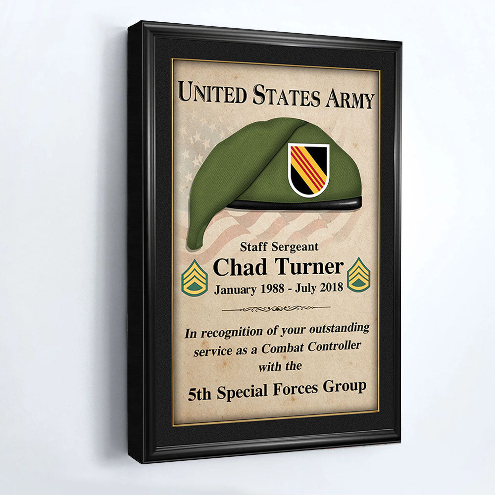 Custom Beret Military Poster Canvas For Veterans Wall Art Home Decor K1702