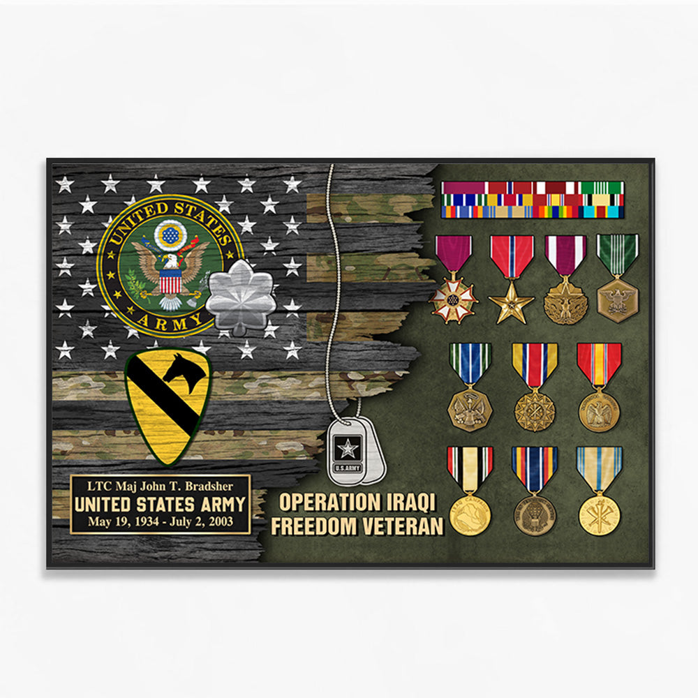 Custom Military Medal Frame Personalized Poster Canvas For Veteran Wall Art Home Decor For Veteran K1702 Trhn