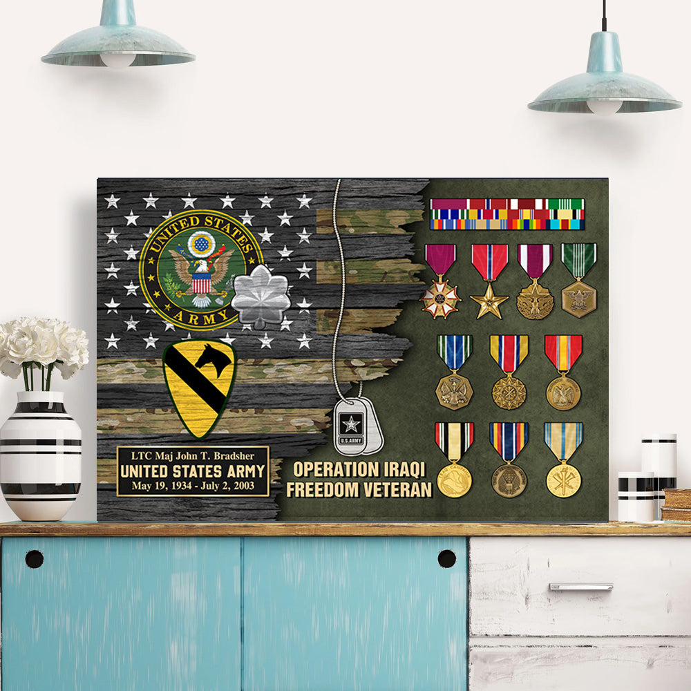 Custom Military Medal Frame Personalized Poster Canvas For Veteran Wall Art Home Decor For Veteran K1702 Trhn