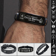 Custom Metal Military Bracelet Veteran Retirement Gift K1702 Trhn