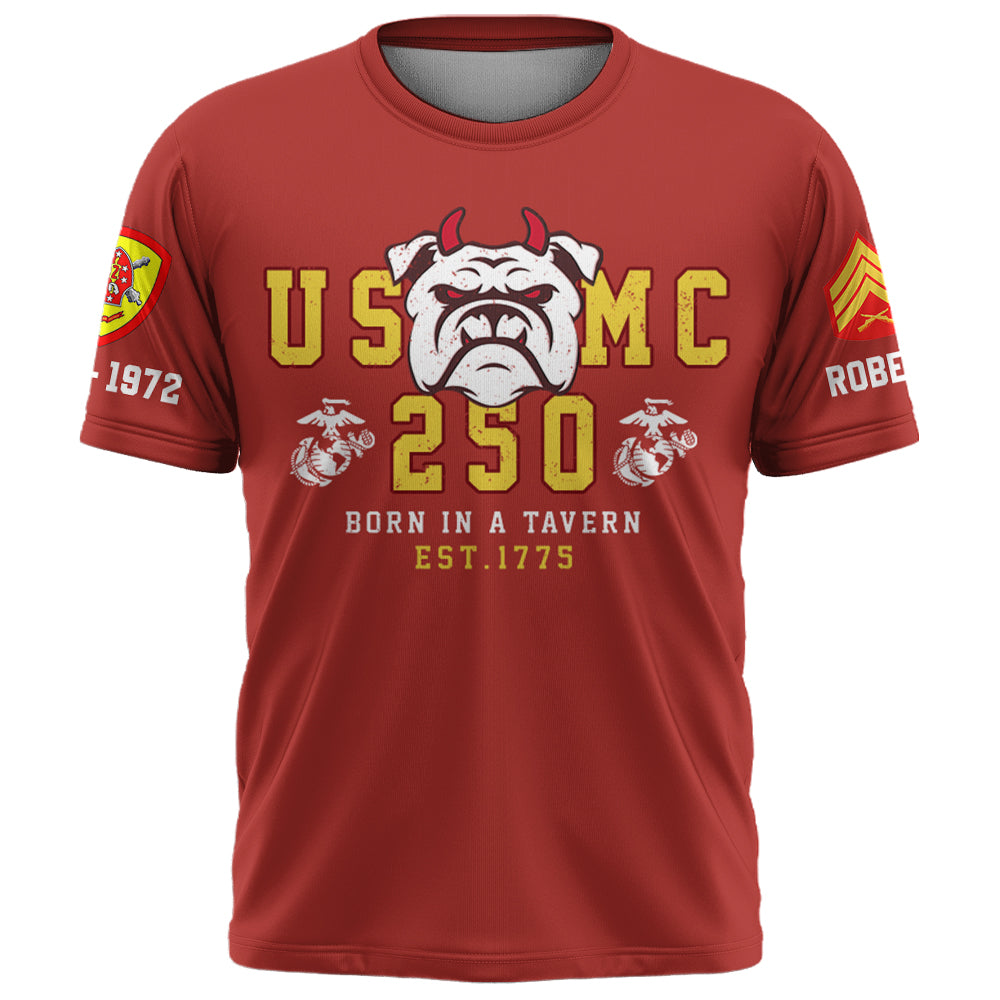 250th Birthday of the U.S. Marine Corps Shirt - Custom Division Rank Name For Veteran K1702 Trhn
