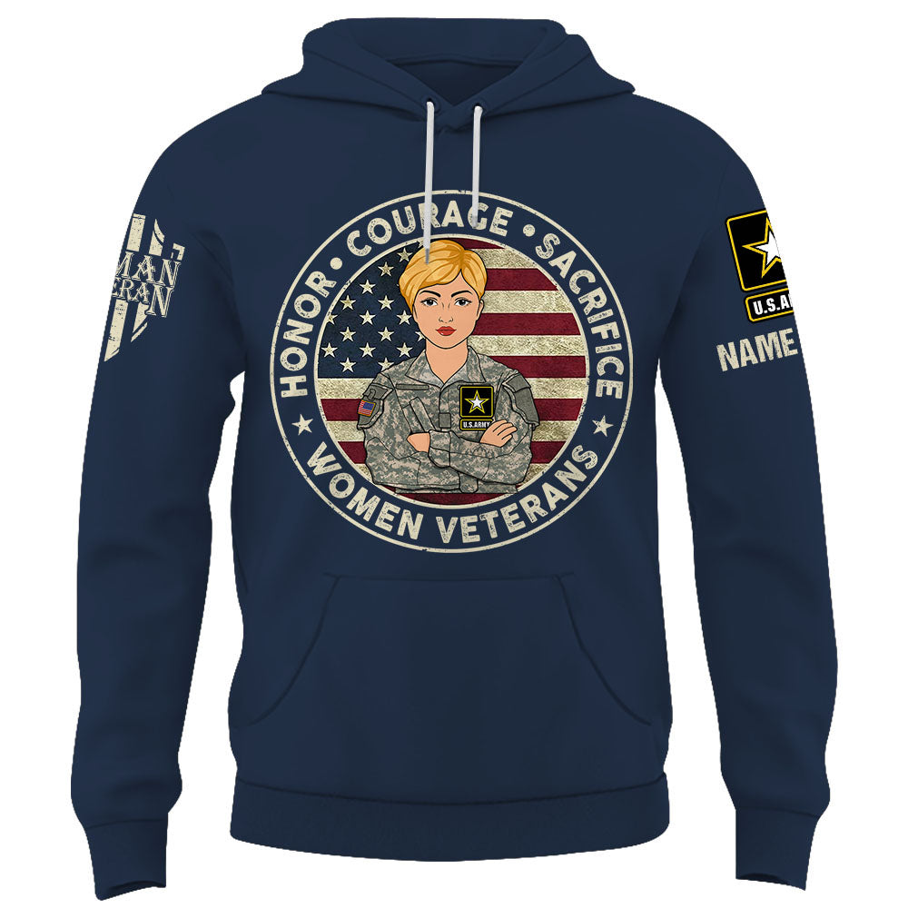 Honor Courage Sacrifice Women Veterans Personalized Shirt For Women Veterans K1702