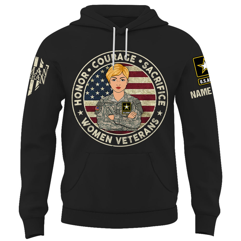 Honor Courage Sacrifice Women Veterans Personalized Shirt For Women Veterans K1702