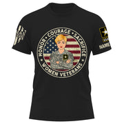 Honor Courage Sacrifice Women Veterans Personalized Shirt For Women Veterans K1702