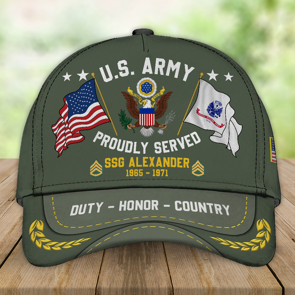Custom Us Military Cap Proudly Served Custom All Branches Cap For US Military Veteran K1702