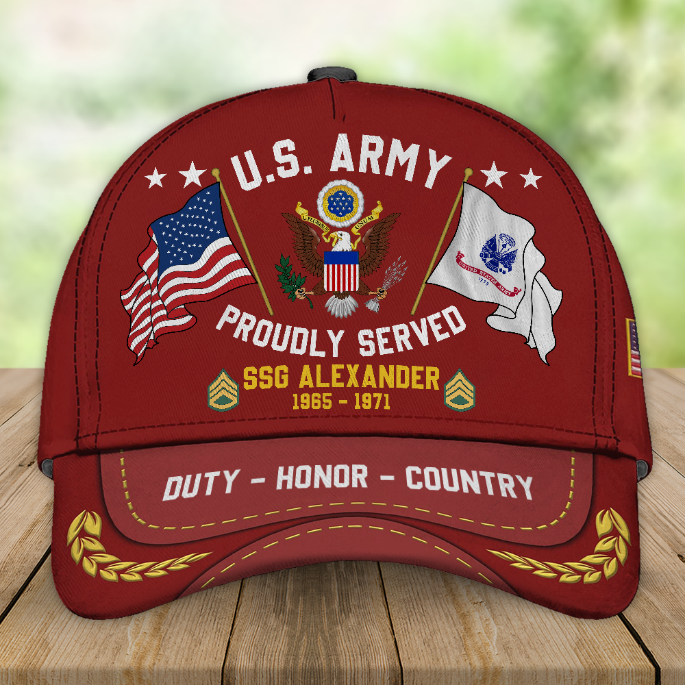 Custom Us Military Cap Proudly Served Custom All Branches Cap For US Military Veteran K1702