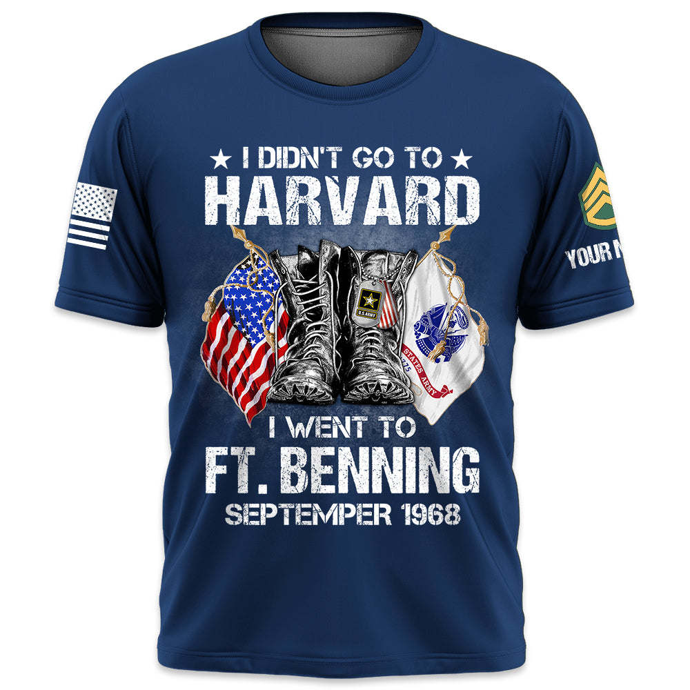 Custom Shirt I Didn't Go To Harvard I Went To Military Base Personalized Gift For Veterans And Family Member K1702 Trhn