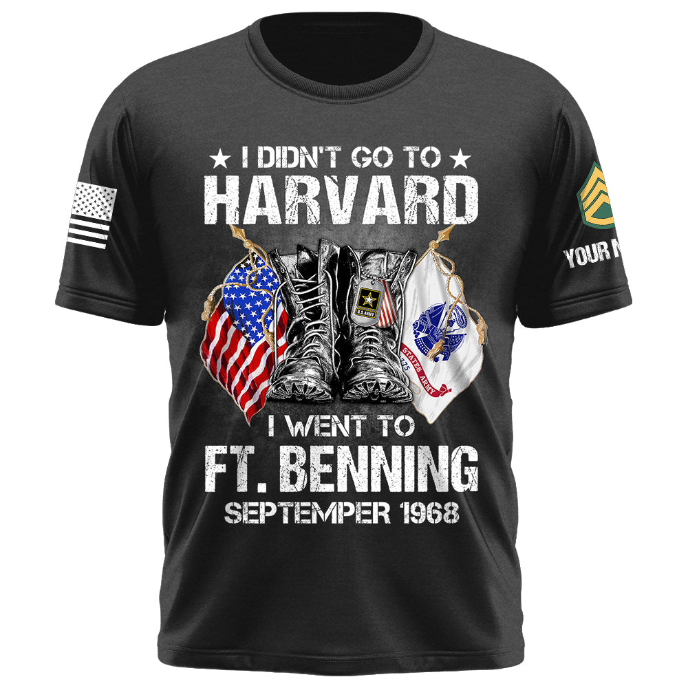 Custom Shirt I Didn't Go To Harvard I Went To Military Base Personalized Gift For Veterans And Family Member K1702 Trhn