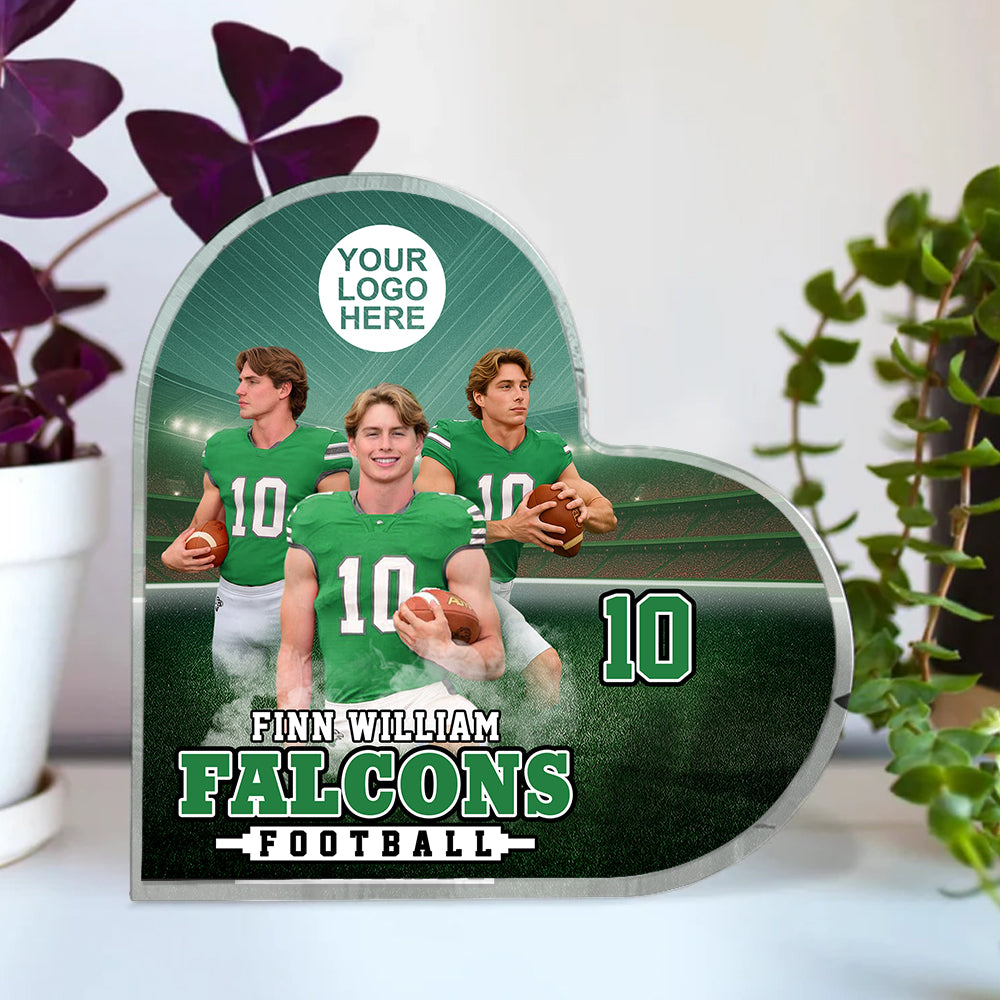 Custom Photo Football Game Day Football Heart Acrylic Gift For Football Lovers - Personalized Gift For Football K1702 Trhn