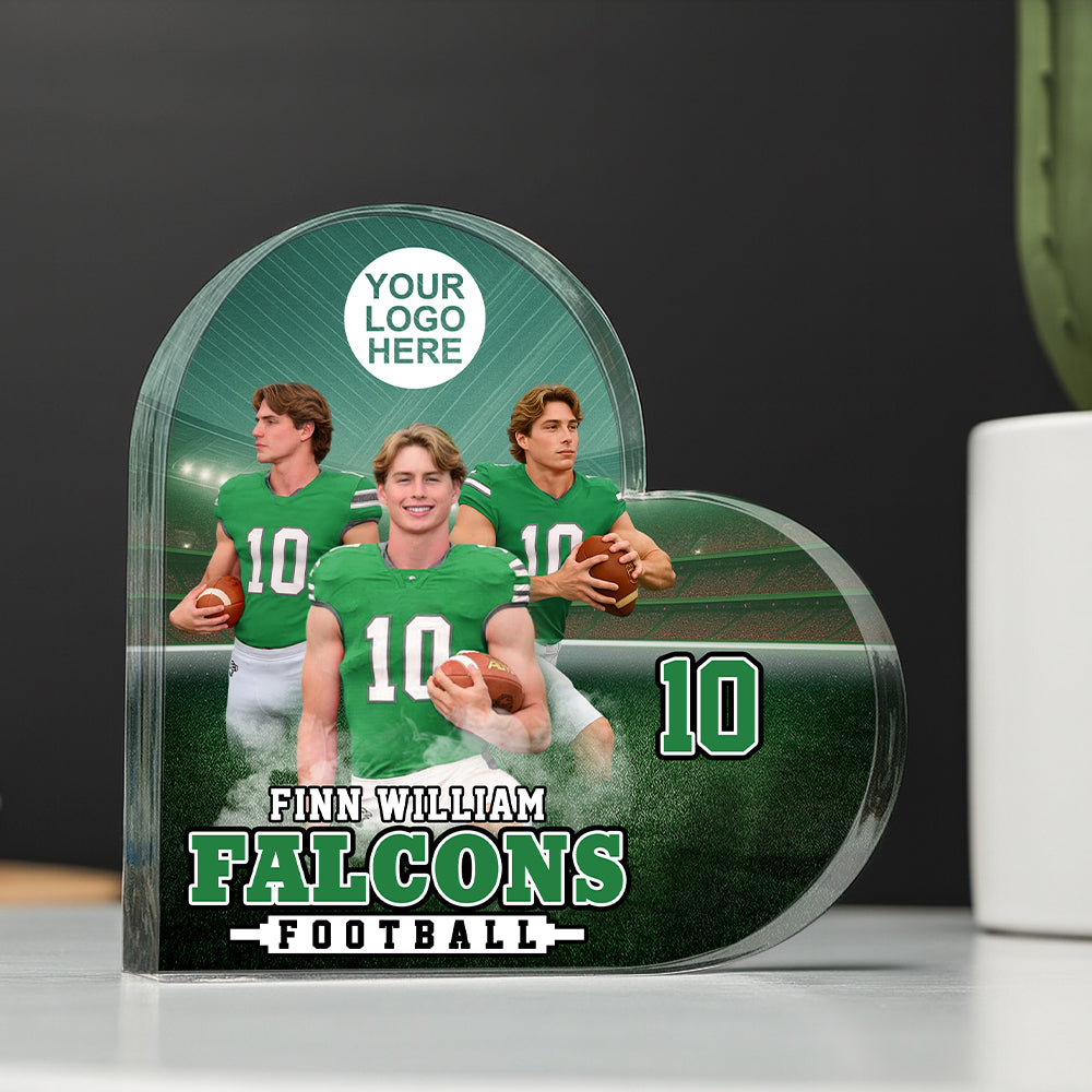 Custom Photo Football Game Day Football Heart Acrylic Gift For Football Lovers - Personalized Gift For Football K1702 Trhn