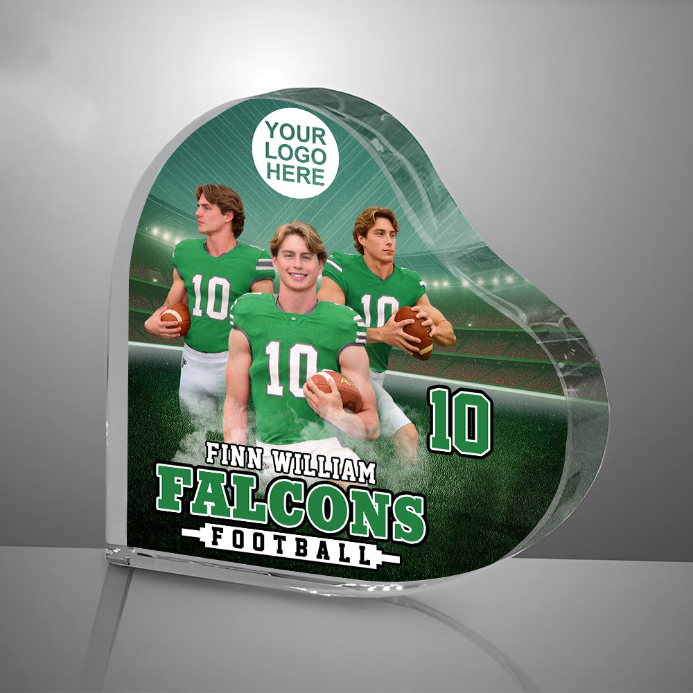Custom Photo Football Game Day Football Heart Acrylic Gift For Football Lovers - Personalized Gift For Football K1702 Trhn