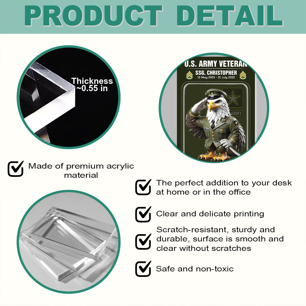 3D Effect Veteran Action Figure Pack Packaging Personalized All Military Branches Acrylic Plaque, Unique Keepsake, Gift For Firefighters Trhn