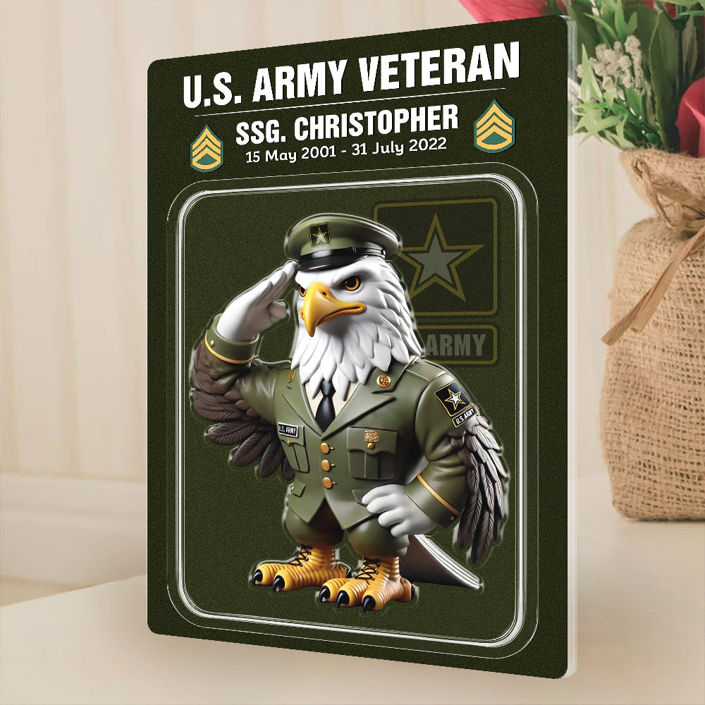 3D Effect Veteran Action Figure Pack Packaging Personalized All Military Branches Acrylic Plaque, Unique Keepsake, Gift For Firefighters Trhn