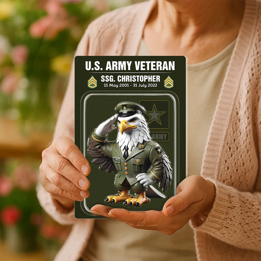 3D Effect Veteran Action Figure Pack Packaging Personalized All Military Branches Acrylic Plaque, Unique Keepsake, Gift For Firefighters Trhn