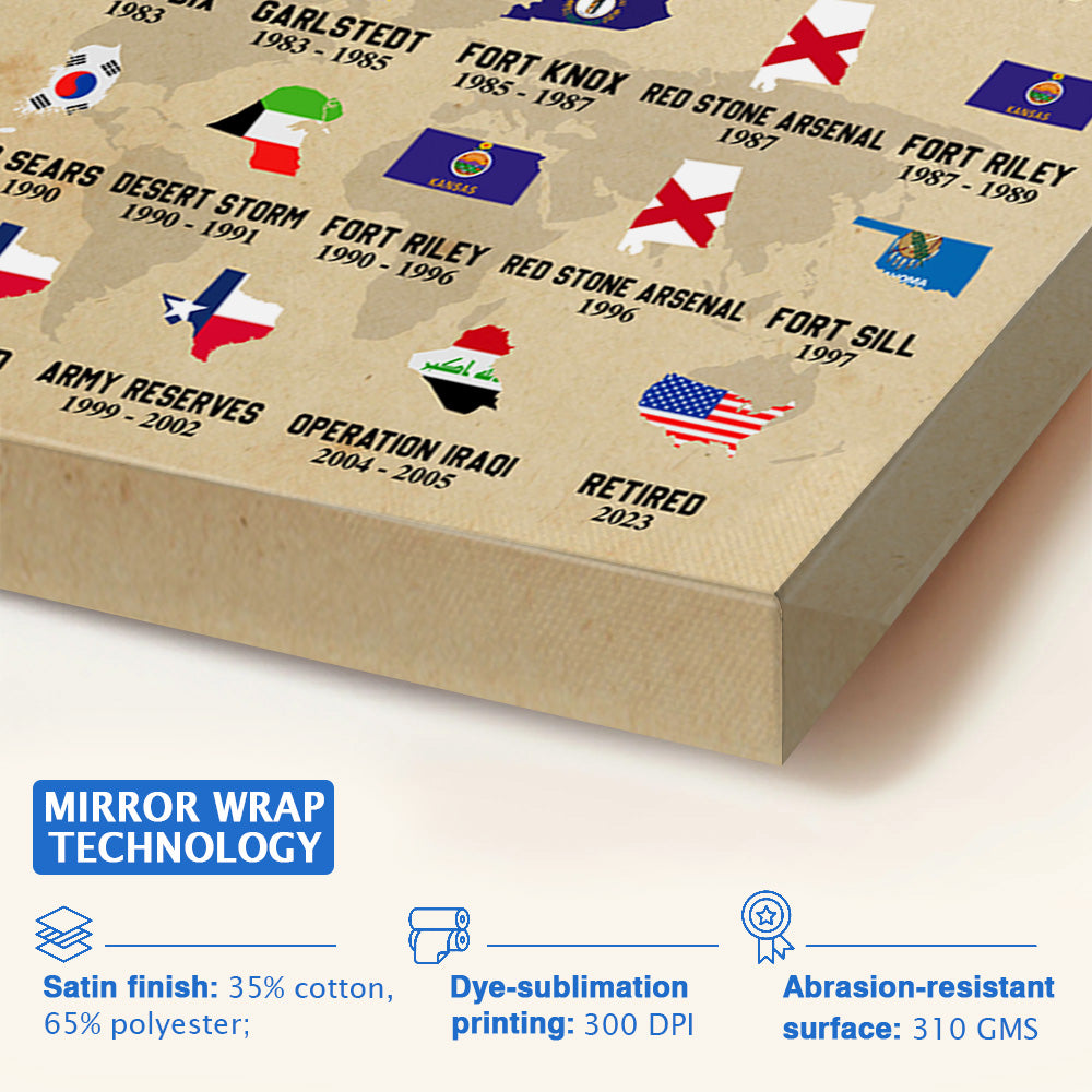 US Veteran Custom Poster And Canvas U.S Military World Tour Personalized Gift K1702 Trhn