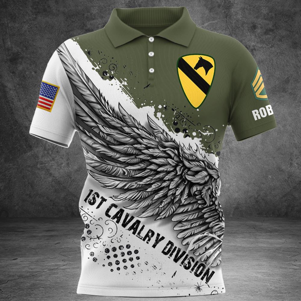 Custom All Over Print Shirts America Eagle Personalized All Military Branches Division Badges Veteran K1702 Trhn